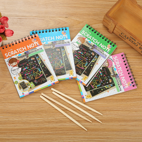 

Scratch Note Mini / Buku Gambar Mini Tulis Gores Ajaib Colourfull / Buku Magic Warna Colourful Scratch Note Kecil INV2