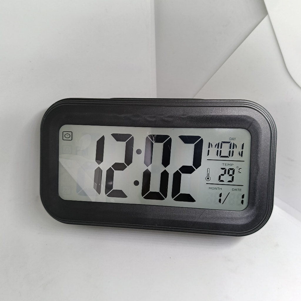 Jam Meja LED Digital Alarm Mirror Clock Jam Dinding Digital