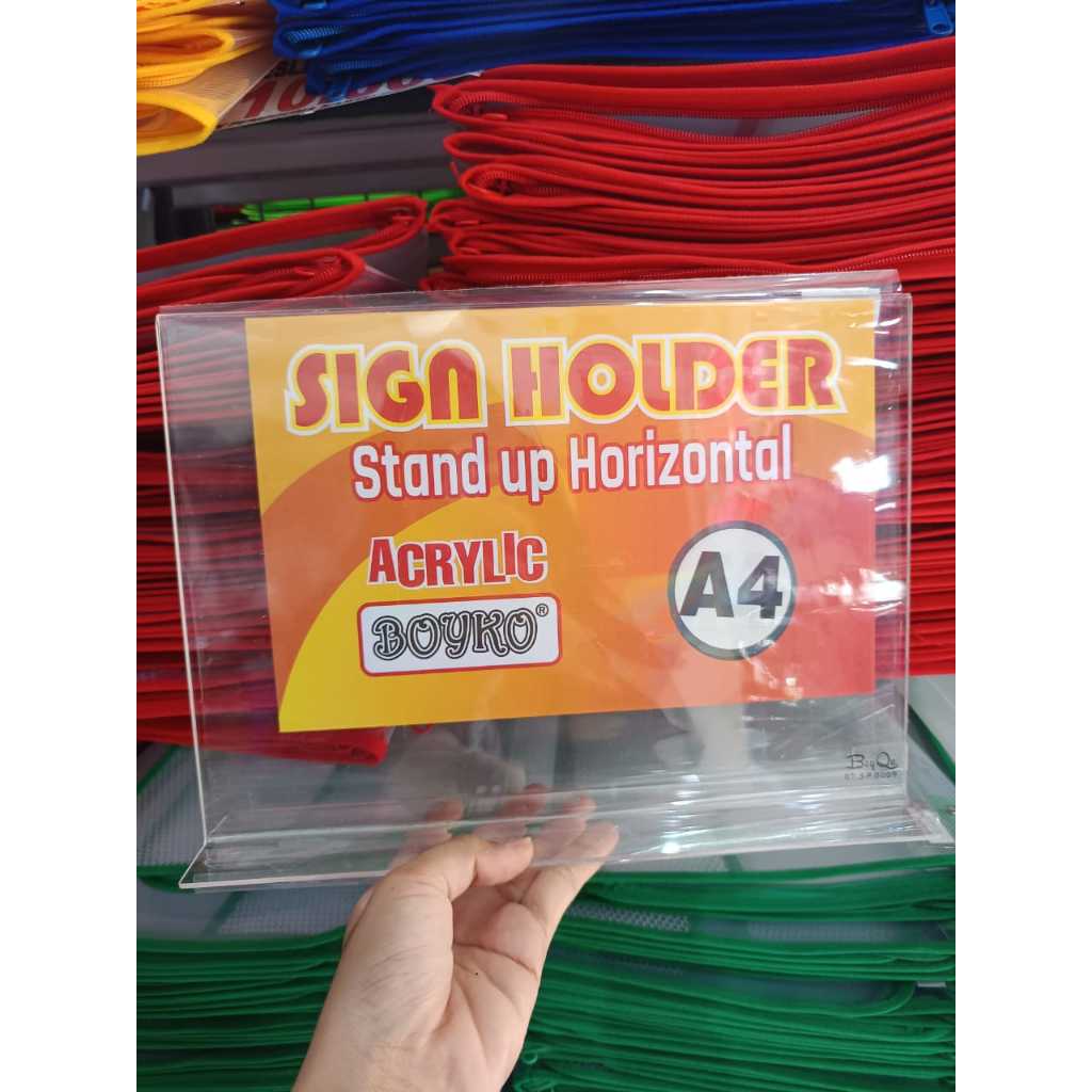 

Acrylic Sign Holder Horizontal A4 dan F4 - Penyangga Kertas