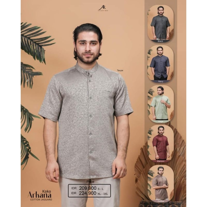 Koko Arkana by Arrafi ORI Koko Lengan Pendek Katun Jaguard Adem