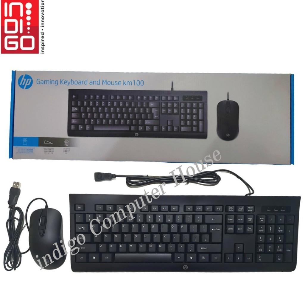 KEYBOARD MOUSE HP KM-100 (ORIGINAL) / PAKET KEYBOARD MOUSE GAMING HP KM-100