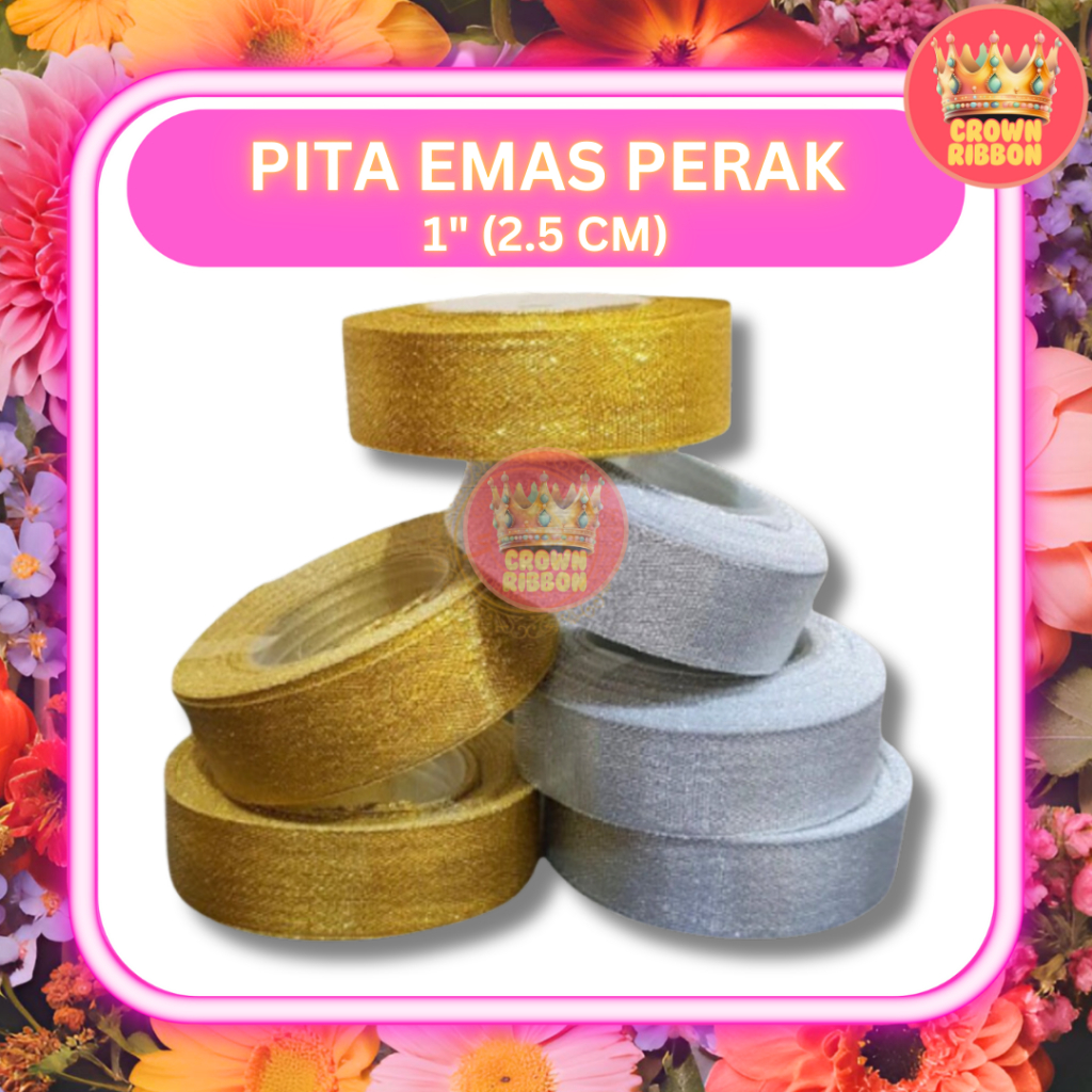 

Pita Emas Perak Gliter 1 inch = 2.5 cm