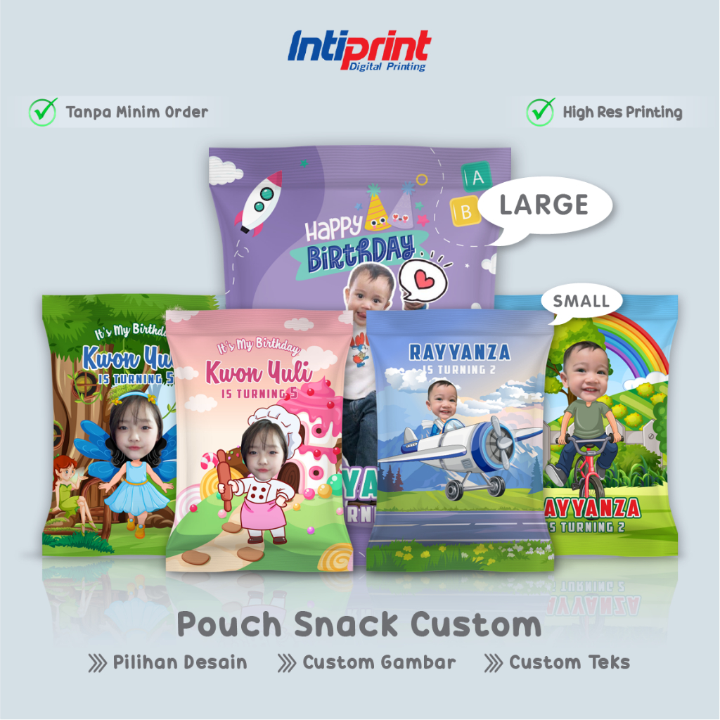 

Pouch Snack Ulang Tahun Custom / Goodie Bag Ultah Anak / Giant Snack Pouch Birthday / Hamper Jumbo