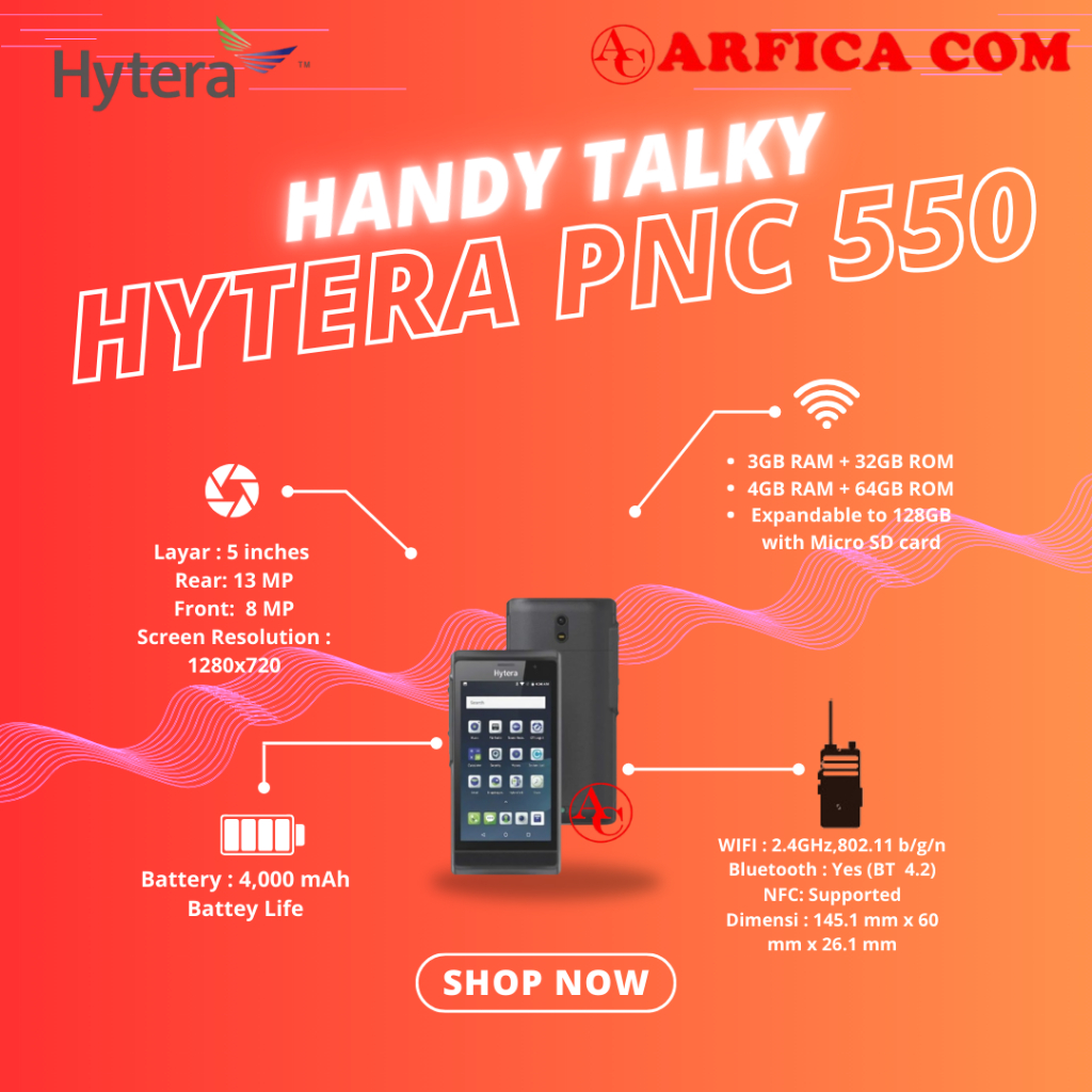 Hytera PNC550 HT POC 4G IP68 Wifi Bluetooth NFC GPS 5 In Network Radio
