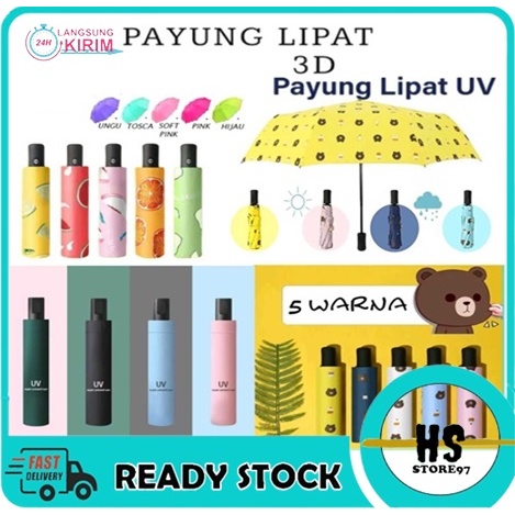 [BISA COD] Payung Lipat Magic 3d Payung Anti Hujan Payung Lipat Anti Panas Payung Ajaib Muncul Motif