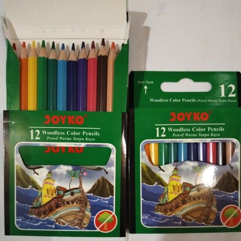 

Pensil warna pendek hijau CP-107 Joyko 12 warna