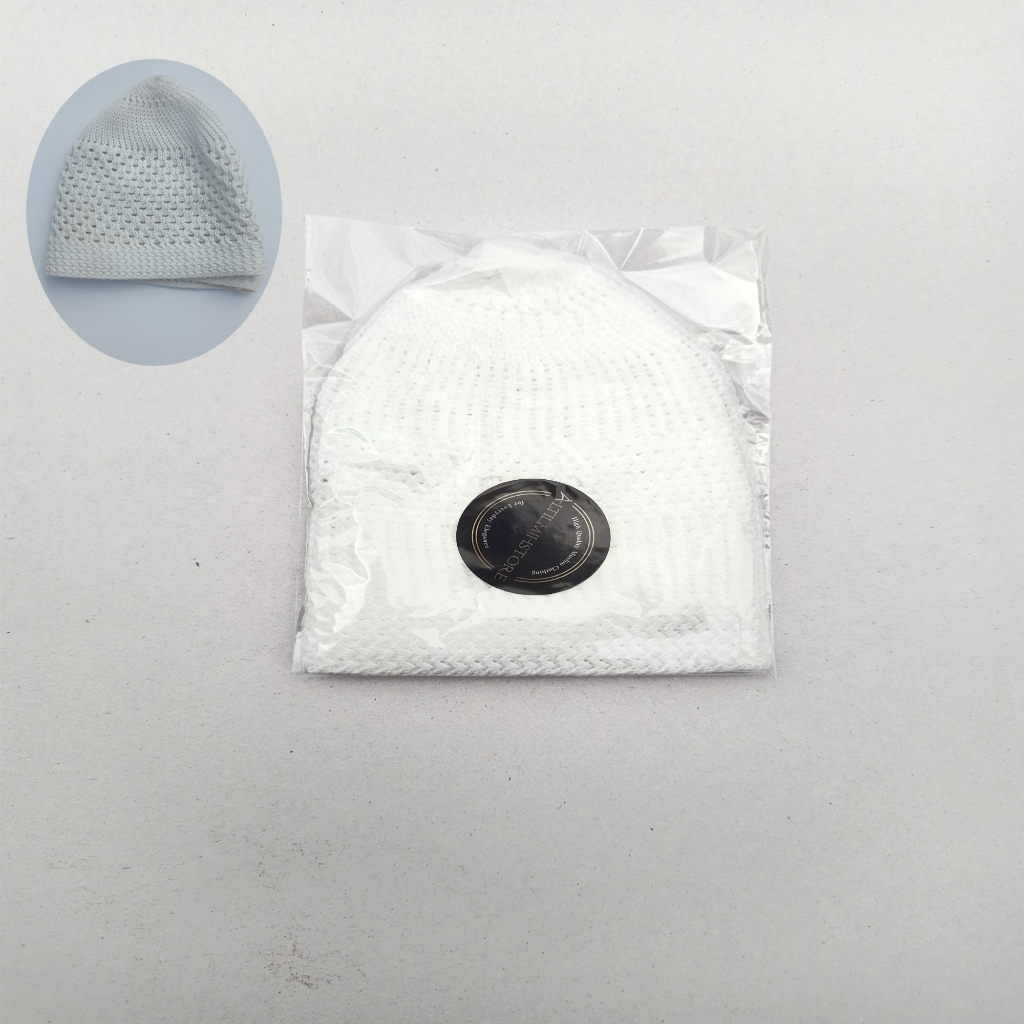 Peci rajut kopiah rajut songkok peci putih kopiah putih songkok putih peci haji kopiah haji songkok 