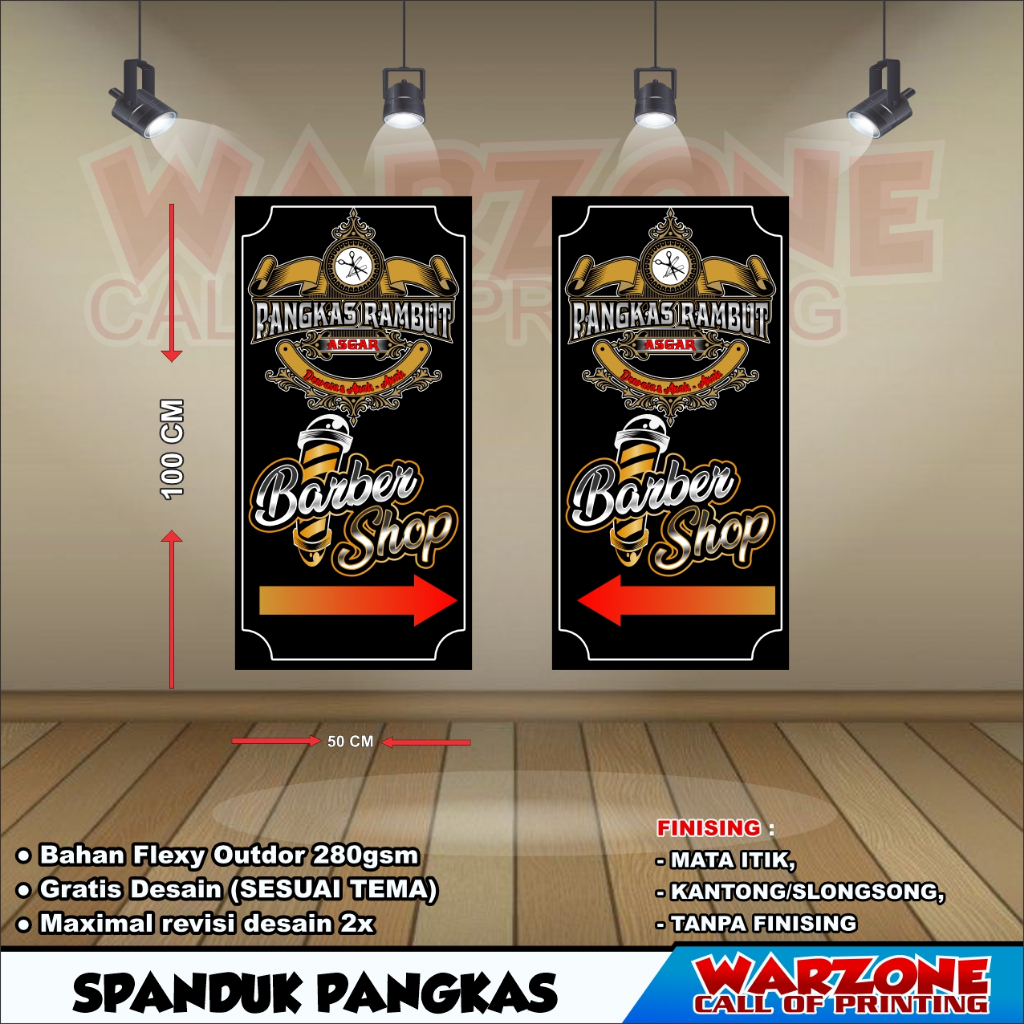 SPANDUK PANGKAS RAMBUT/BANNER BARBERSHOP