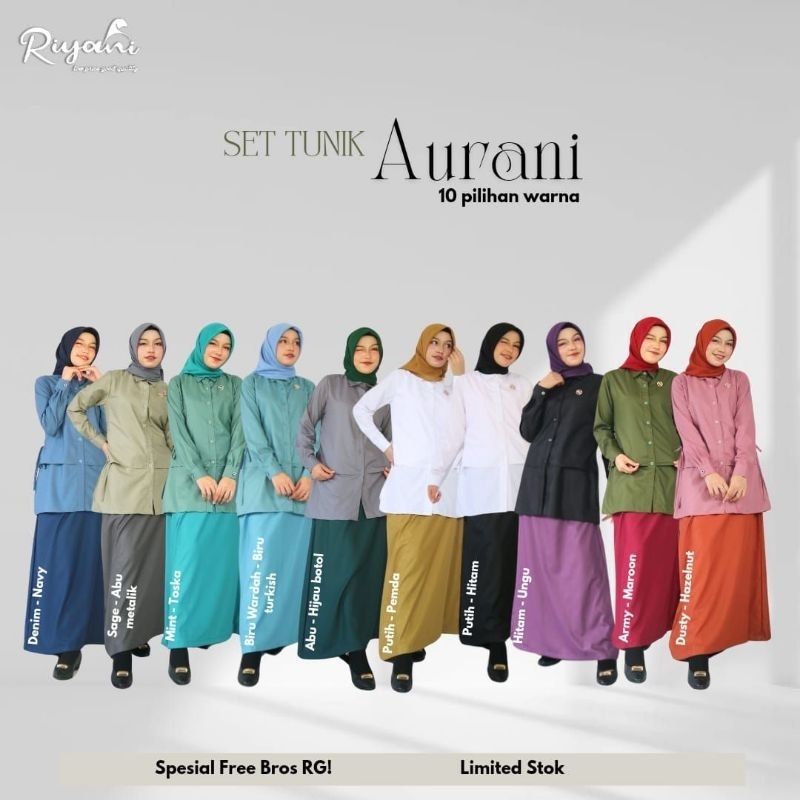Set Tunik Aurani by Riyani | tunik aurani | setelan rok tunik | tunik rok