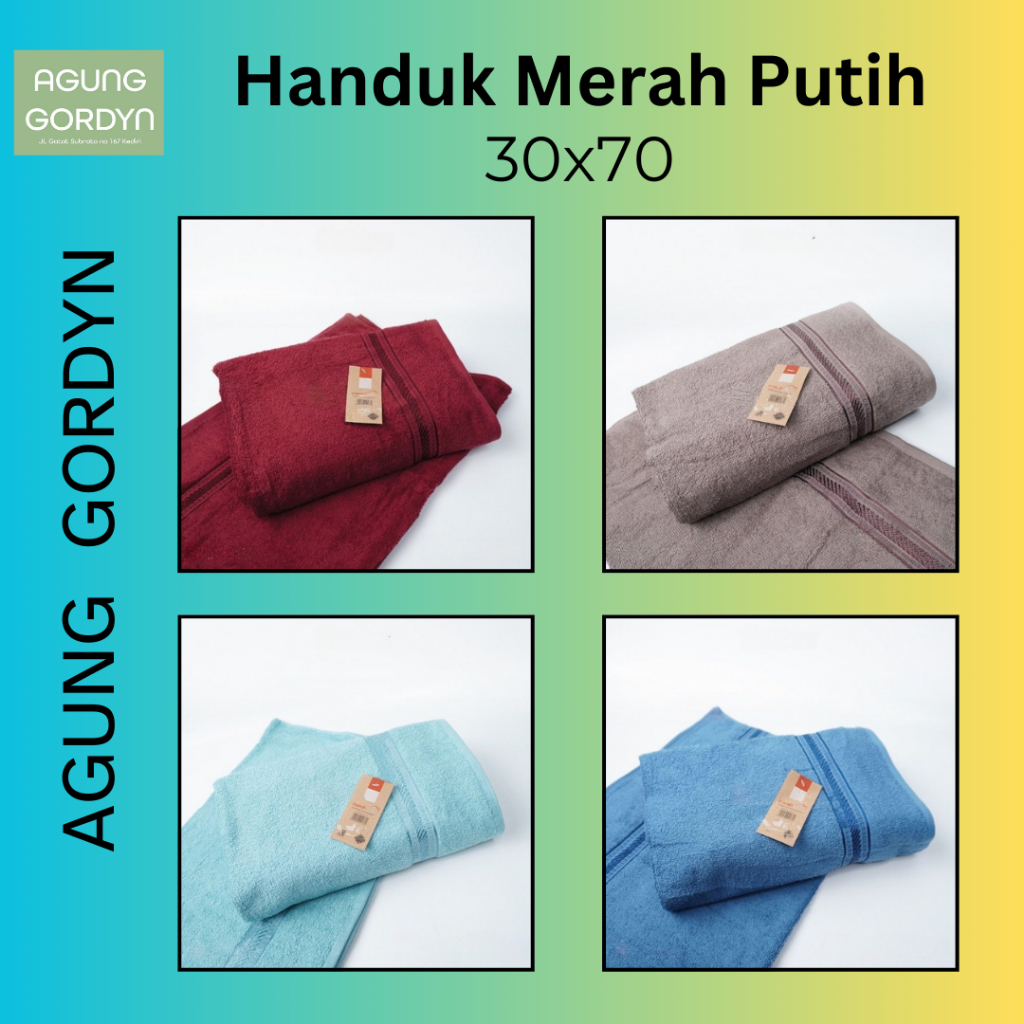 Handuk Merah Putih Olahraga Tebal Ukuran 30x70cm - Handuk Olahraga "Merah Putih" 30 x 70