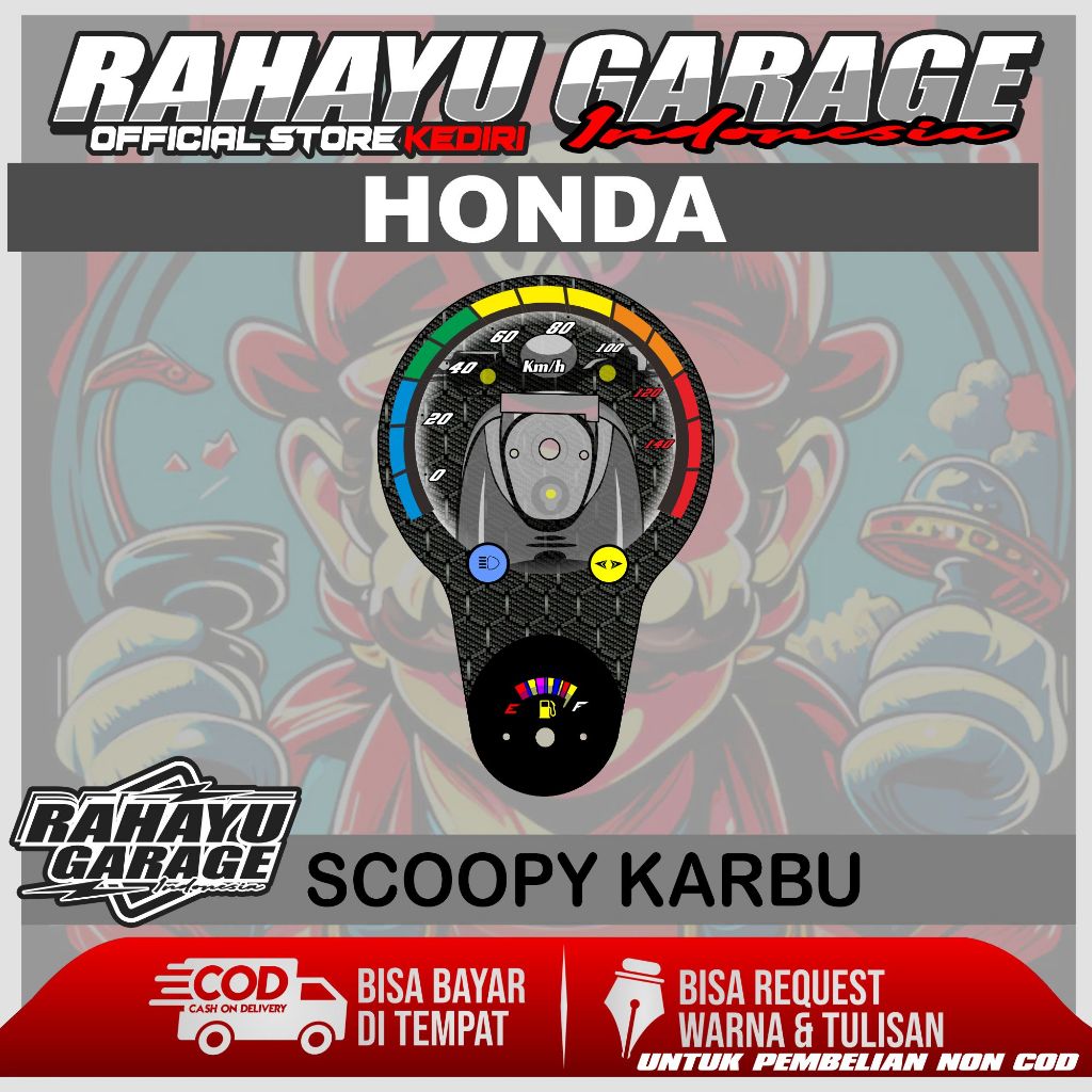 PAPAN SPEEDOMETER CUSTOM SCOOPY KARBU