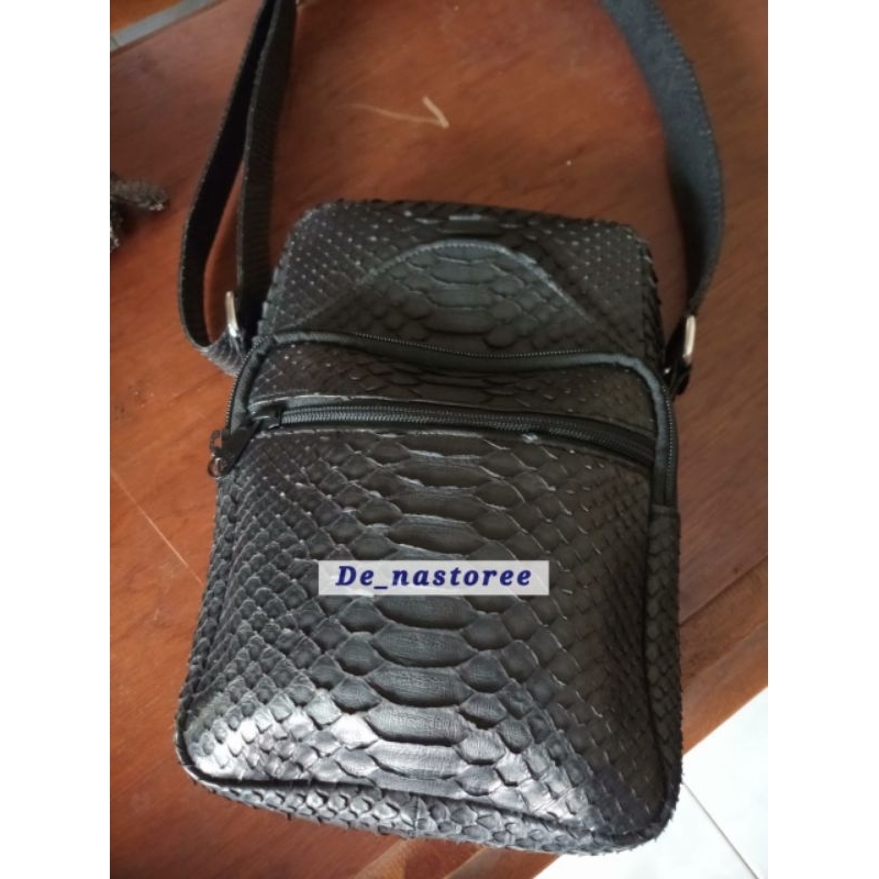 Tas Pria Kulit Asli / Tas Selempang / Kulit Asli Ular / Tas Cowok / Tas Kerja / Tas Fashion Best Qua