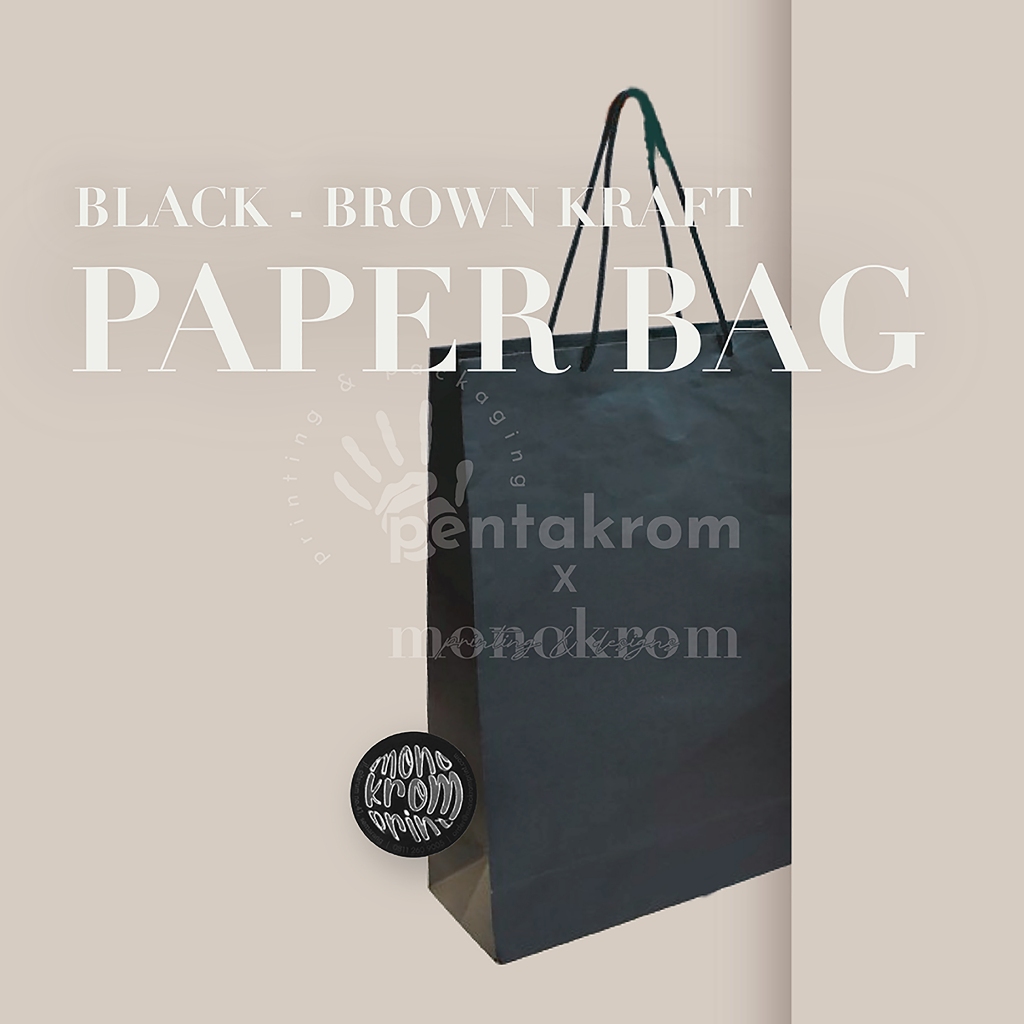 

Black - Brown Kraft Paper Bag