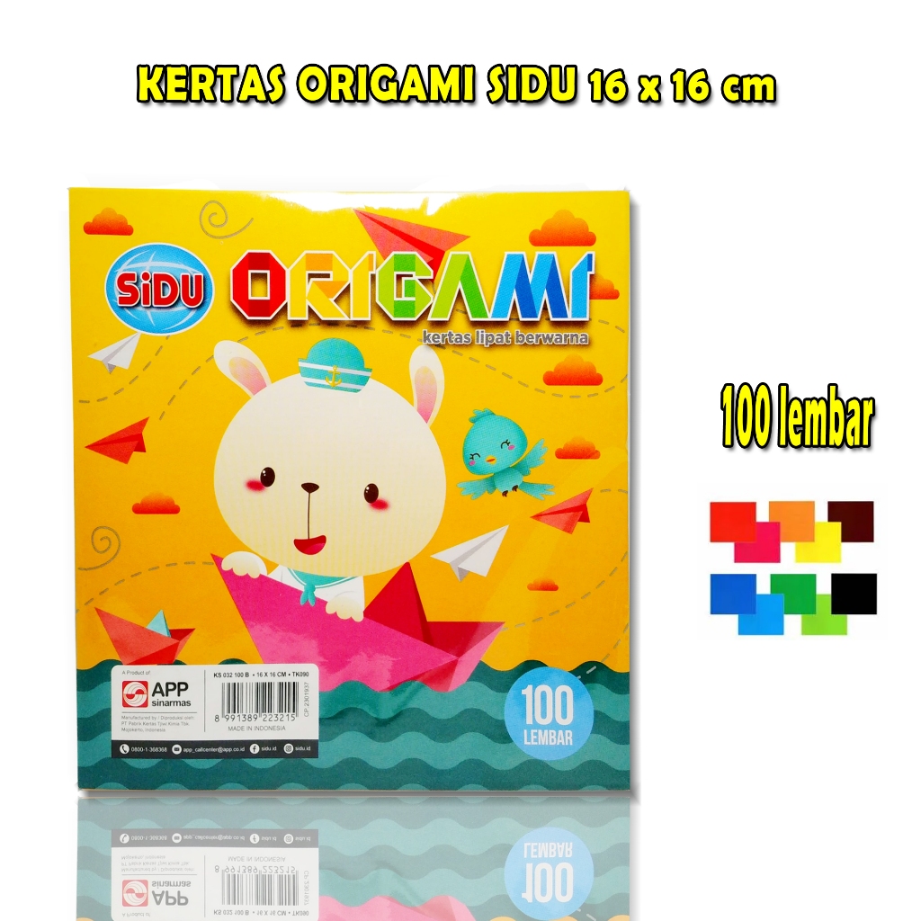 

kertas origami sidu 16 x 16 / 1 pack / 100 lembar