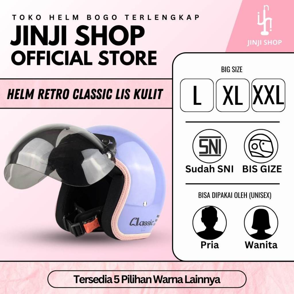 Helm Helem Hlem Bogo Retro Vintage Classic Klasik Premium Rider Riders Remaja Dewasa Unisex Pria Cow