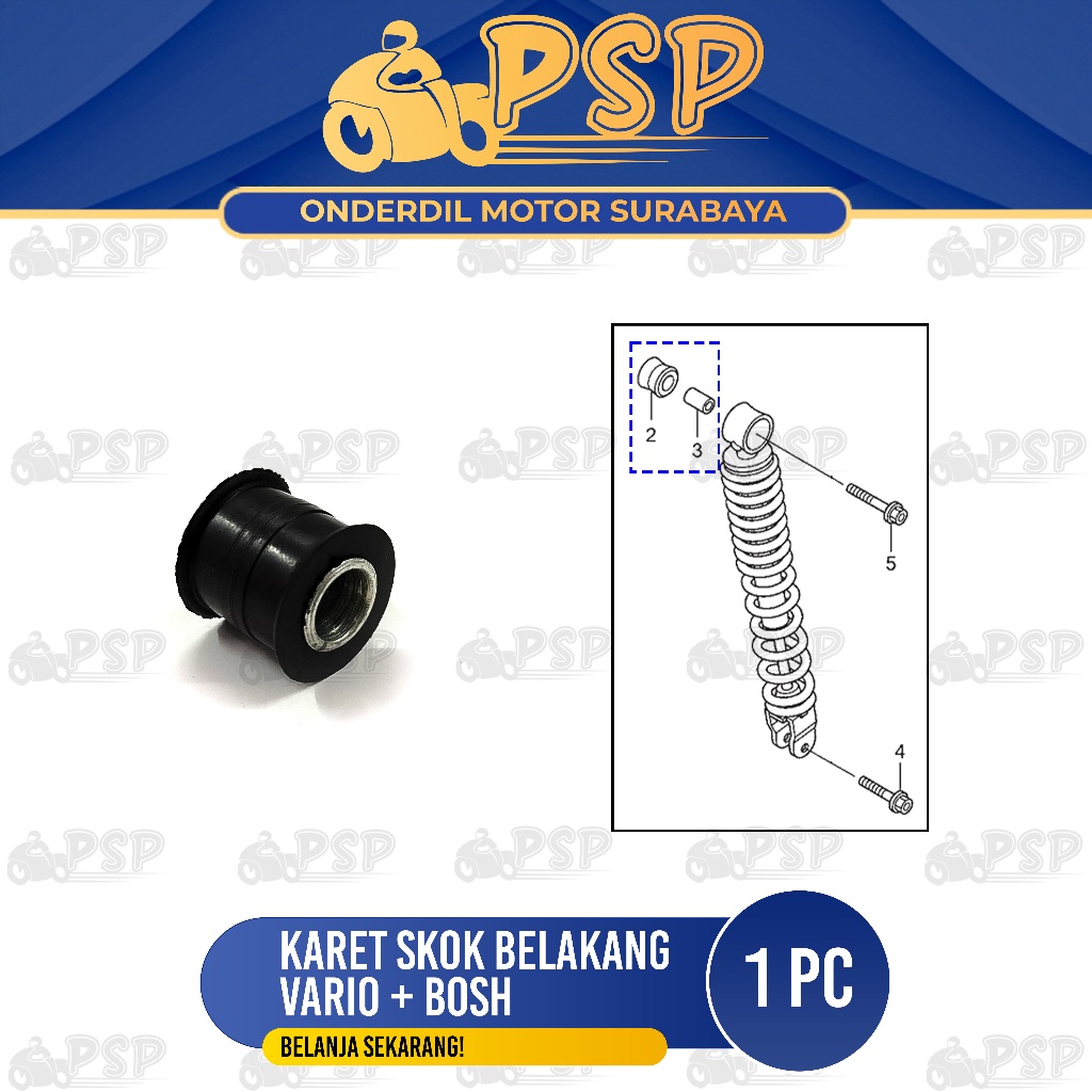 Karet Skok Belakang Vario + Bosh (Harga Per PCS) - Rubber Seat Dandang Dudukan Bracket Pangkon Shock