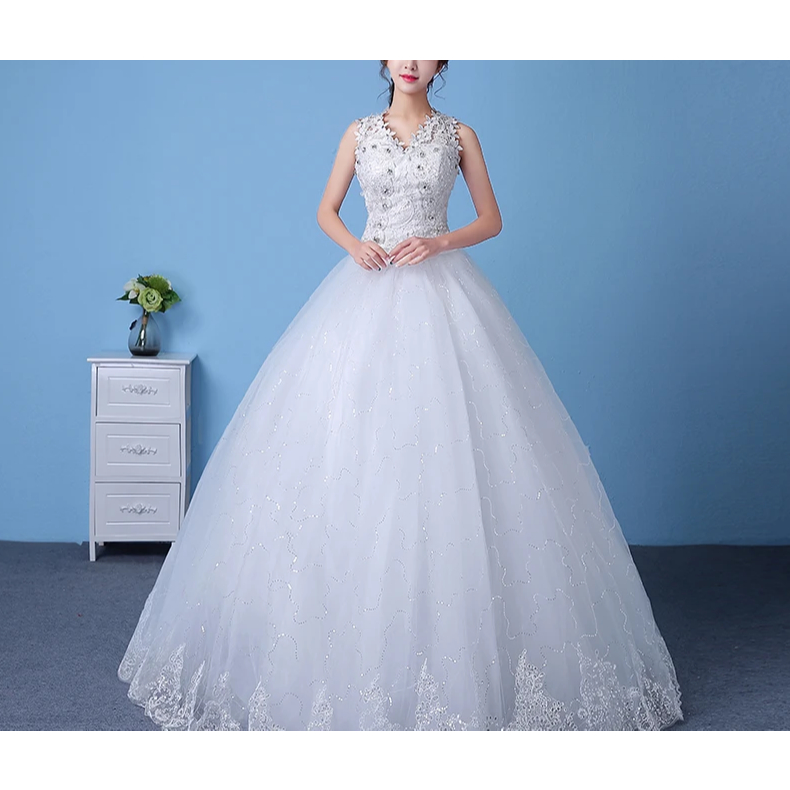 GAUN WEDDING / LUXURY WEDDING DRESS PRINCESS / GAUN PENGANTIN PUTIH / WEDDING DRESS BROKAT / GAUN PE