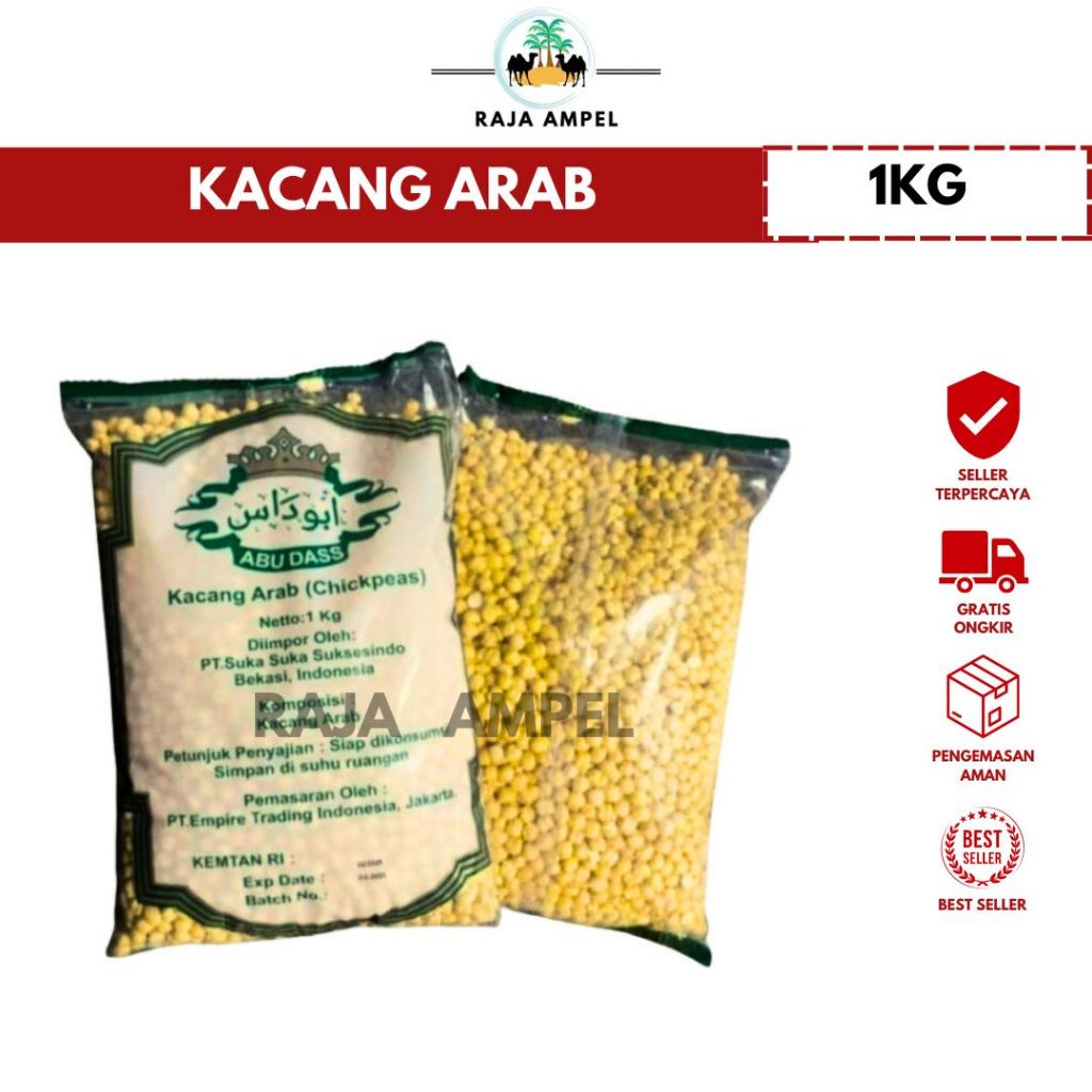 

KACANG ARAB CHICKPEAS Premium 1kg Matang Panggang Moodbooster MPASI Almond Oleh oleh Haji Umroh