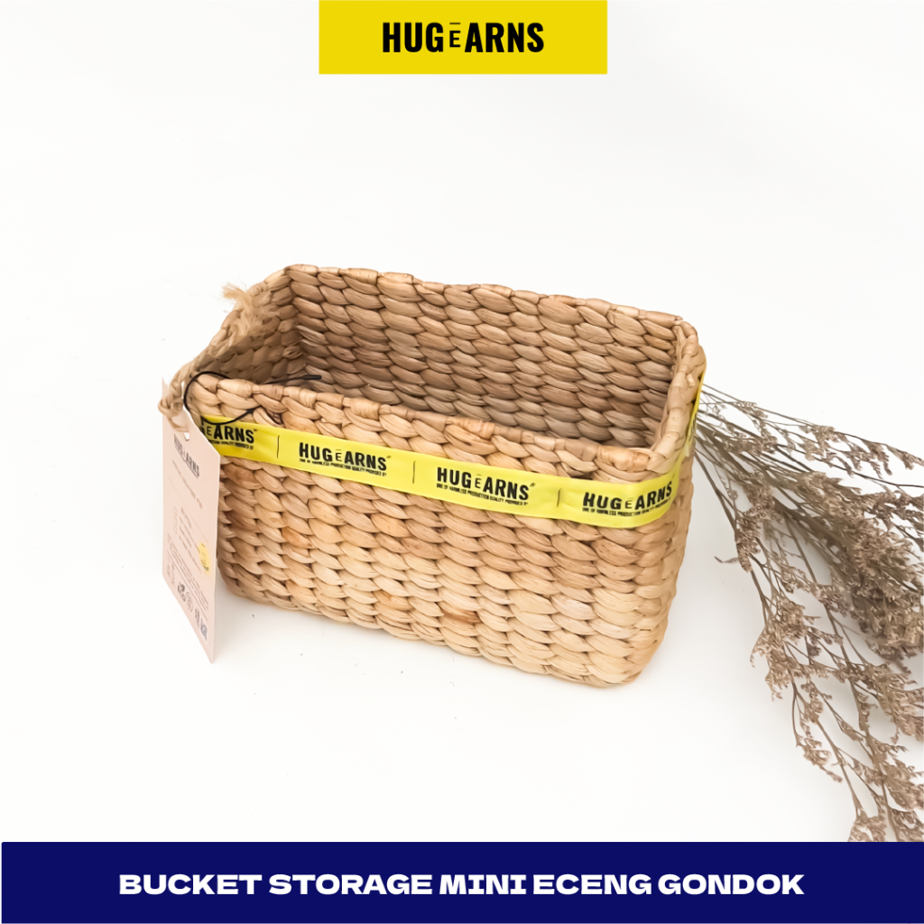 HUGeARNS - Keranjang Kotak Eceng Gondok Pesergi Panjang Mini / Keranjang Eceng Gondok Persegi Panjan