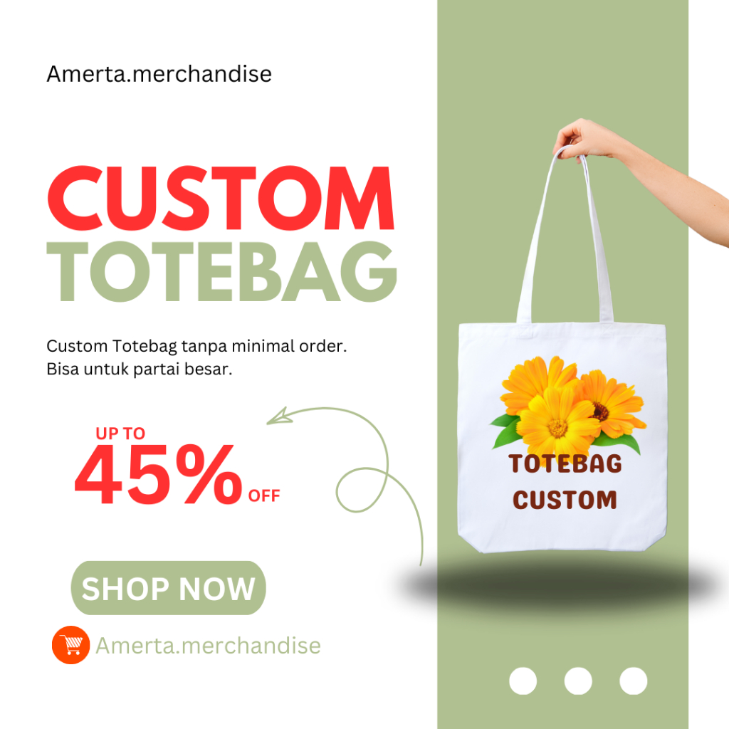 TOTEBAG CANVAS CUSTOM SABLON 35x40 cm - FULL COLOR