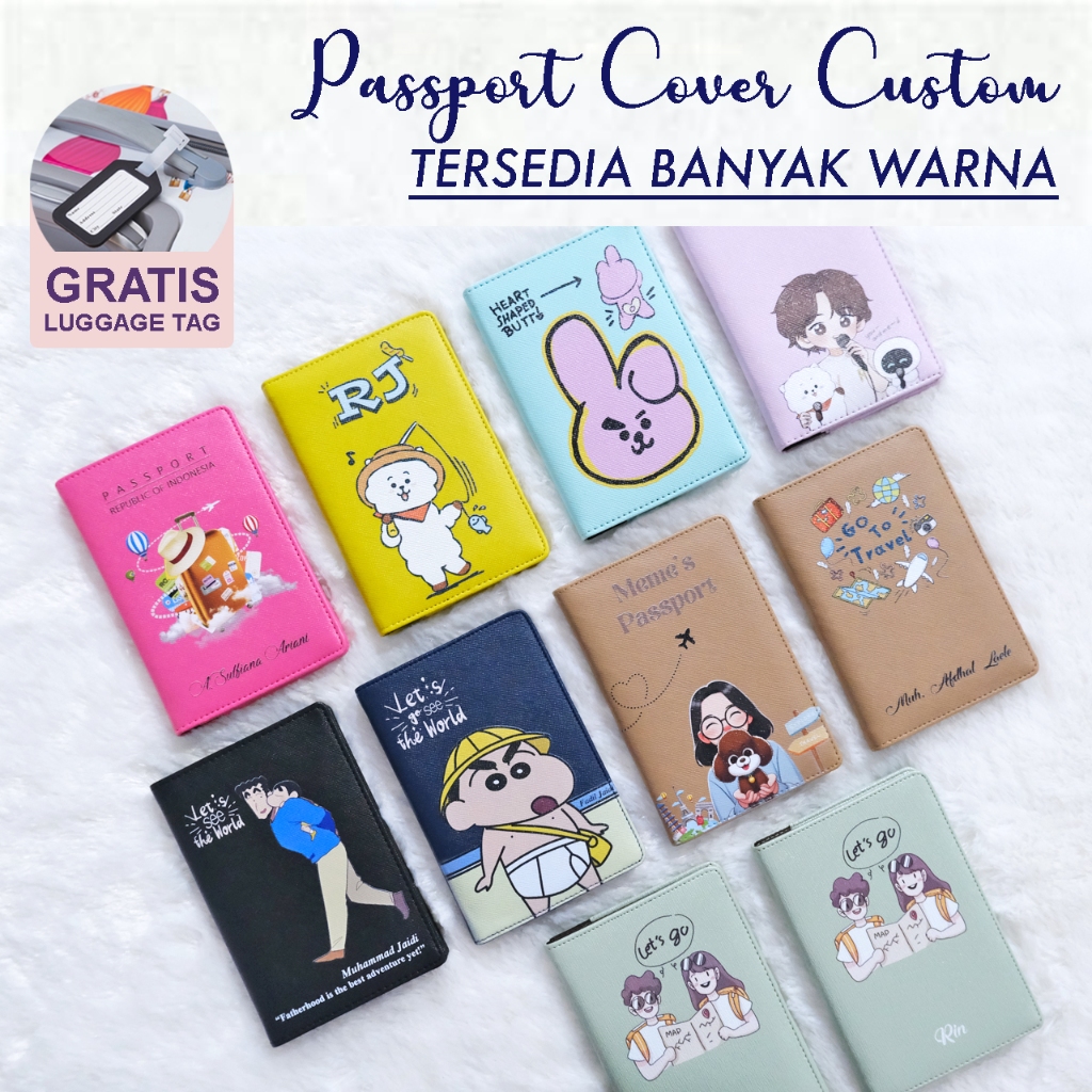 [ BISA CUSTOM GAMBAR DAN NAMA ] / Cover Passport / Pasport Cover / Cover Paspor / Passport Holder / 