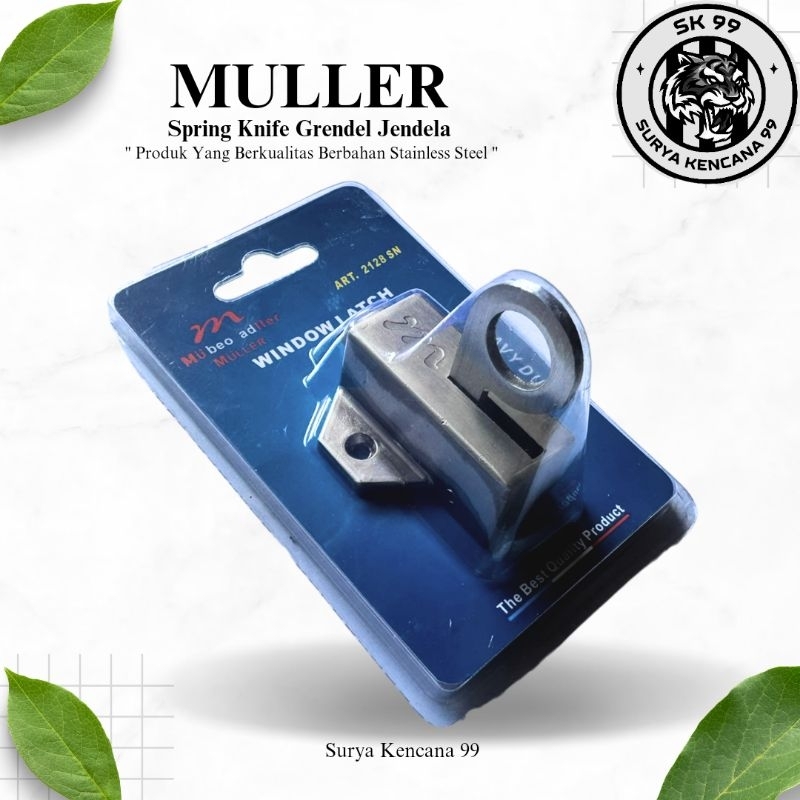 MULLER Spring Knife Grendel Kunci Jendela Stainless Steel Muller 2128 Chrome