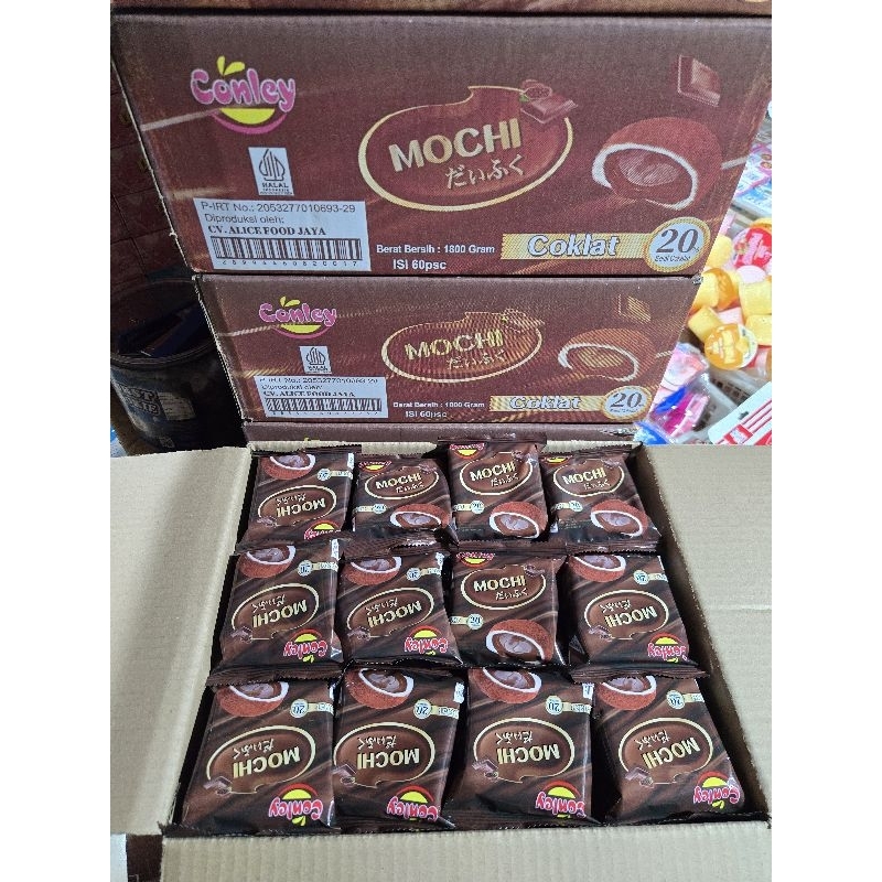 

MOCHI CONLEY SUPER COKLAT ISI 60 X 1800gr / Mochi Conley Dus Besar isi 60 pcs