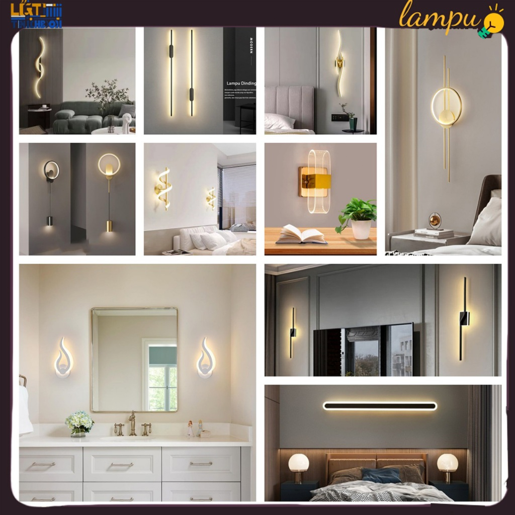 Lampu tidur aesthetic Lampu kamar aesthetic hias ruang tamu dinding led modern lampu wall moulding