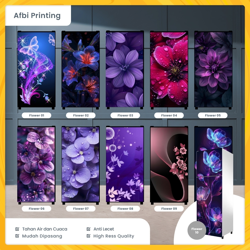 Stiker Kulkas 1 Pintu Stiker Pintu WC Motif / Kulkas Mawar/ Sticker Kulkas Motif Bunga Motif Mawar