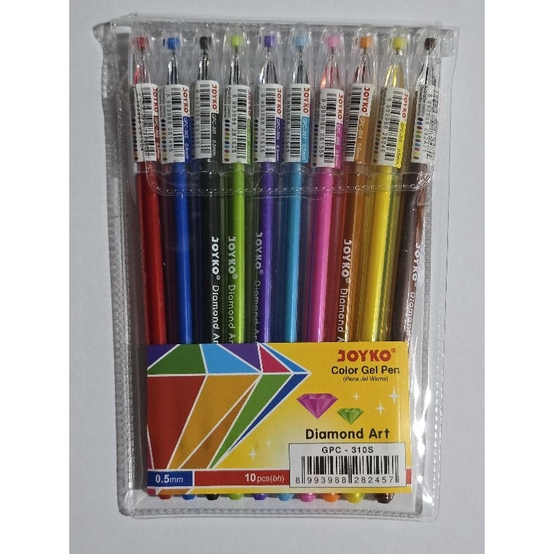 

Color Gel Pen Pena Jel Warna Joyko GPC-310S Diamond Art 10 Warna 0.5mm