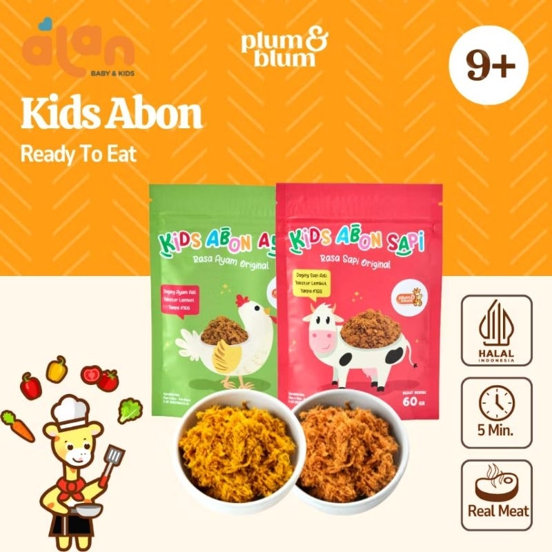 

⭐️ Alan Baby Kids ⭐️ Plum & Blum Abon Bayi Anak Kids Sapi Abon Ayam Abon Tuna No MSG - 60 gram