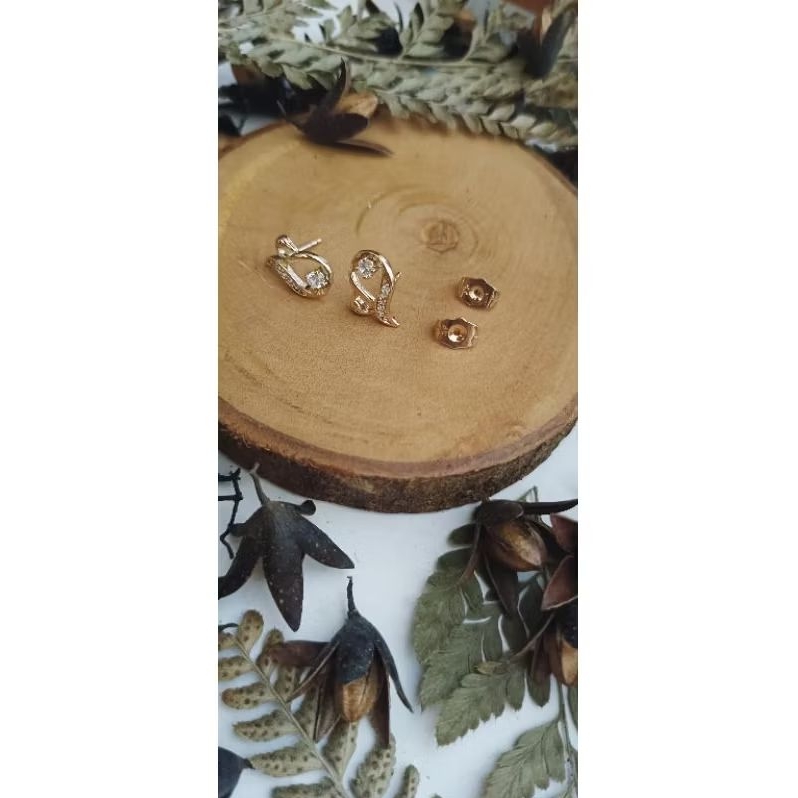 anting tusuk motif angsa rose gold cantik xp berkualitas