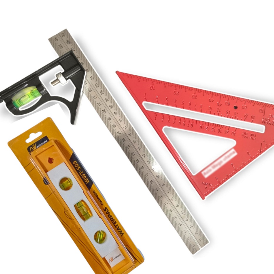 

NEW PRODUCT PAKET Penggaris Tukang Siku Mistar Multifungsi ada Waterpass