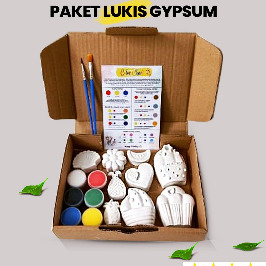 

MALL Paket Lukis Gypsum Set Melukis Anak Lengkap Mewarnai Patung Gypsum Painting