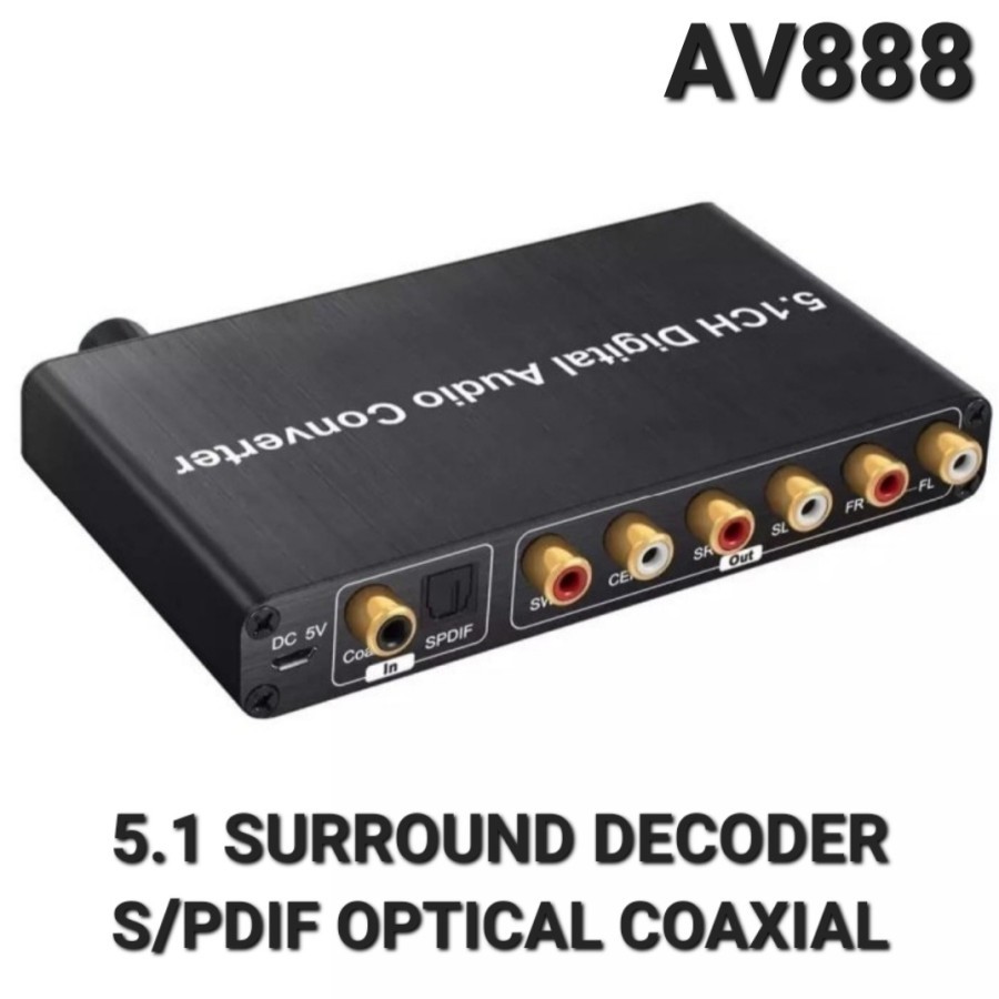 AVPRO AV888 5.1CH Digital Audio Decoder Surround AC3 DTS Converter