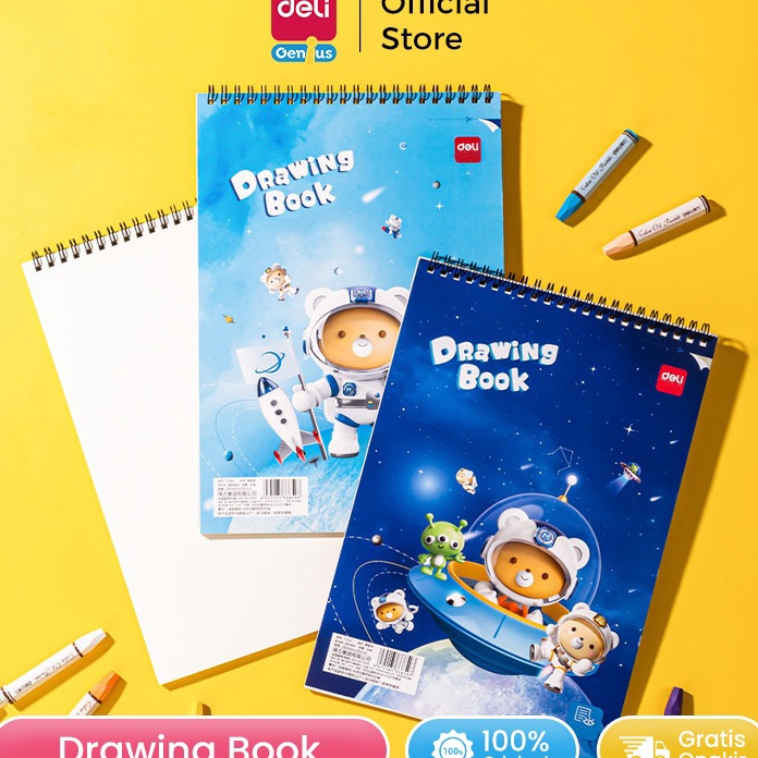 

SPECIAL Deli School Drawing Book Buku Gambar Jilid Spiral Kertas Tebal 1 GSM 3 Lembar 73387