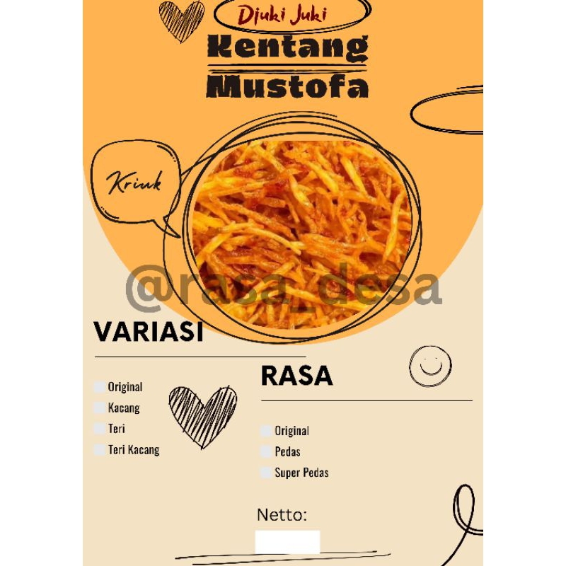 

Kering Kentang Mustofa 250gr