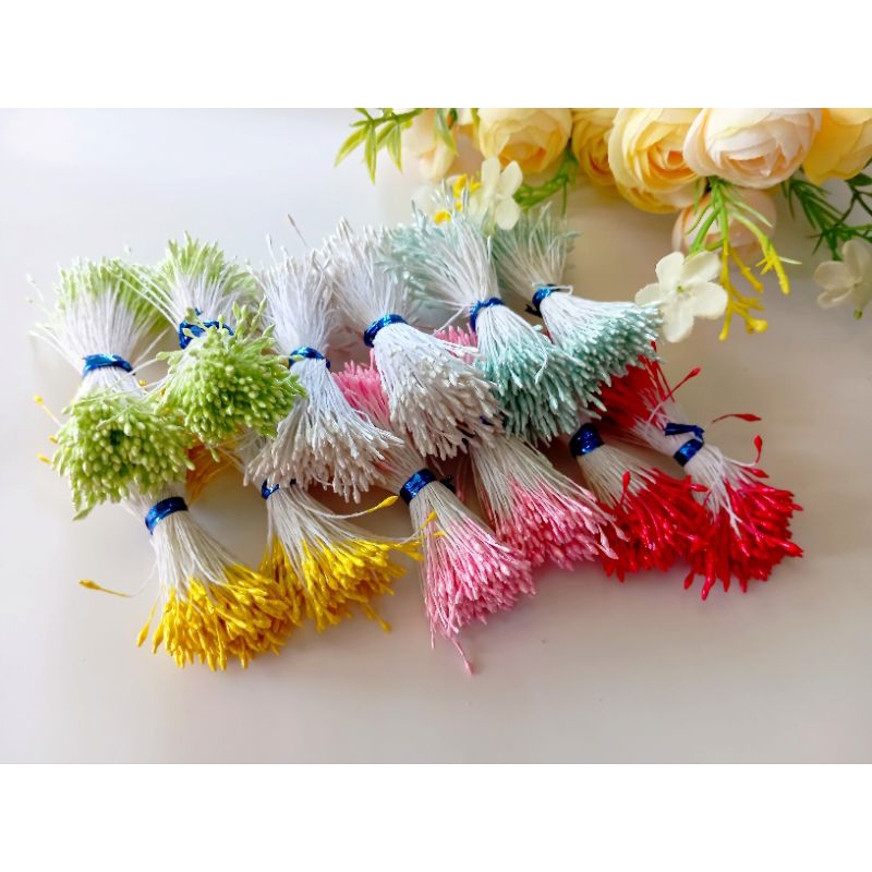 5 Gram Putik Bunga Artifisial - 1 ikat Putik Bunga - Putik Sari Mini - Putik Bunga Glossy