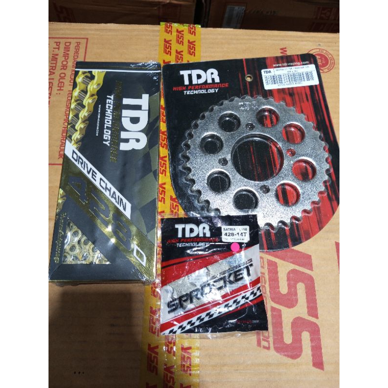 Gearset Gir Gear set TDR Satria Fu Sat Fu 428 Original TDR Rantai Gold