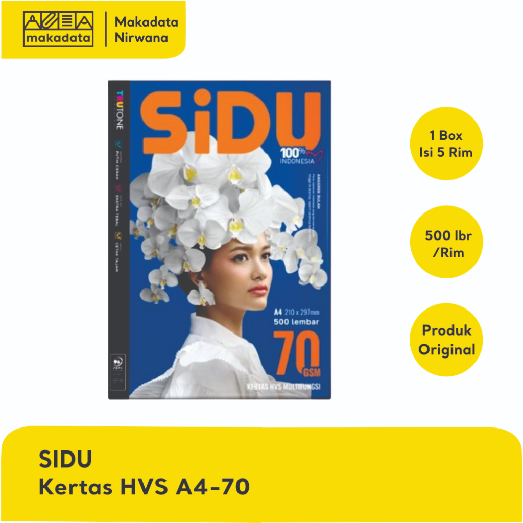 

SIDU KERTAS HVS/PRINT/FOTO COPY A4-70 (1 RIM)