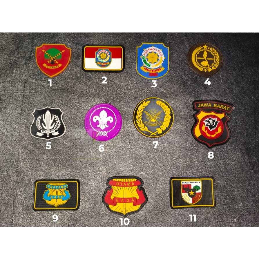 Rubber patch karet logo banser - patch karet logo ormas PP - Patch Karet pramuka