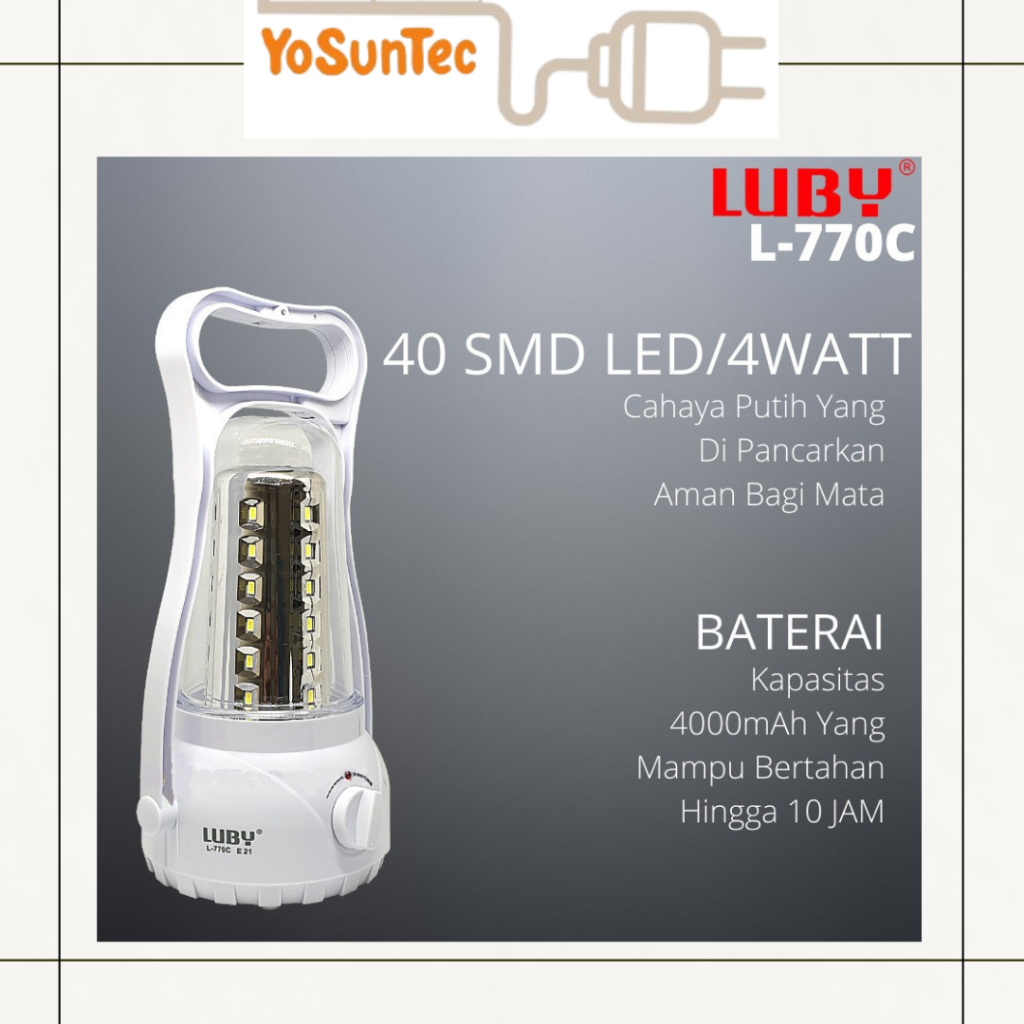 Lampu Emergency Luby L 770 C 4 Watt 40 LED SMD Luby L - 770C 10 Jam