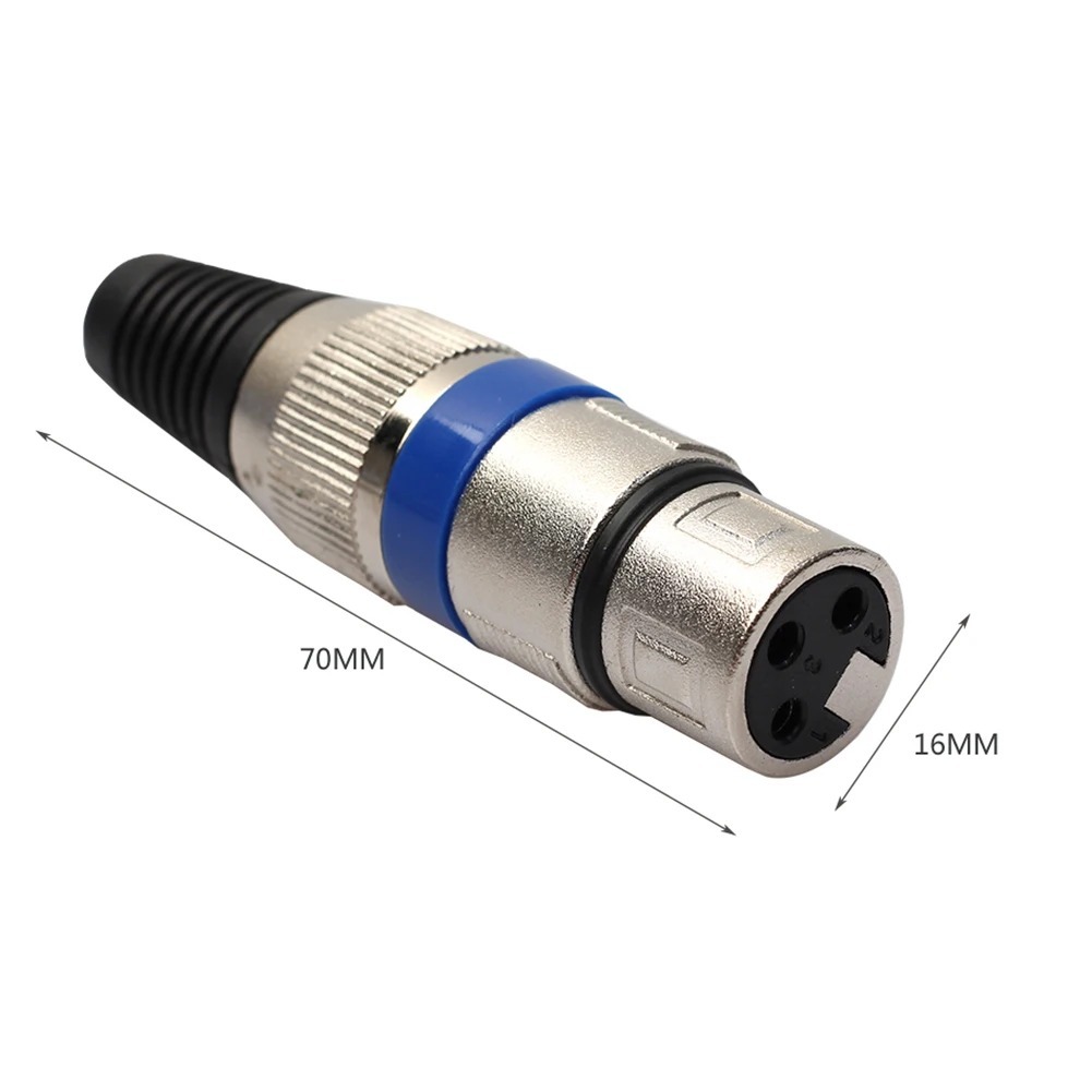 Jack XLR Cannon Female DIY Audio Plug Color Circle 3 Pin Balanced Mixer Microphone Canon Female Plug