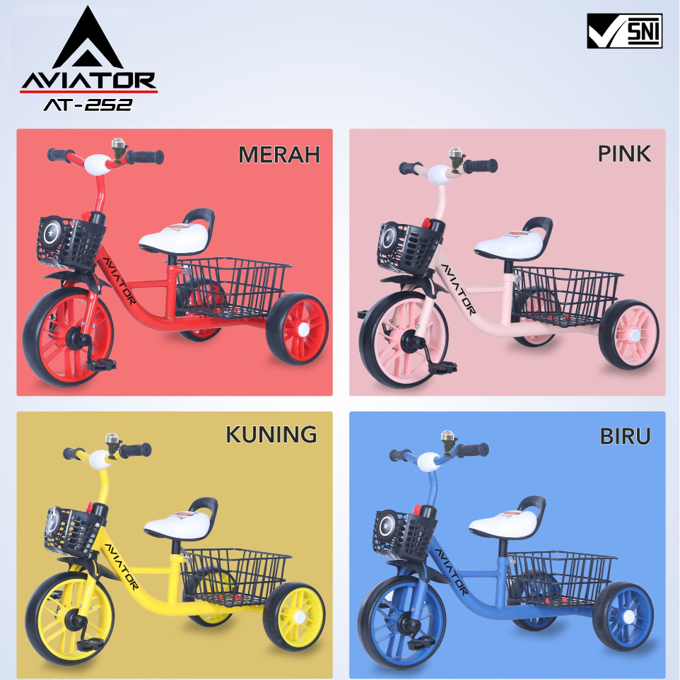 (TERMURAH) Tricycle aviator 101 102 109 117 251 252 pacific sepeda anak roda tiga mudah dirakit tanp