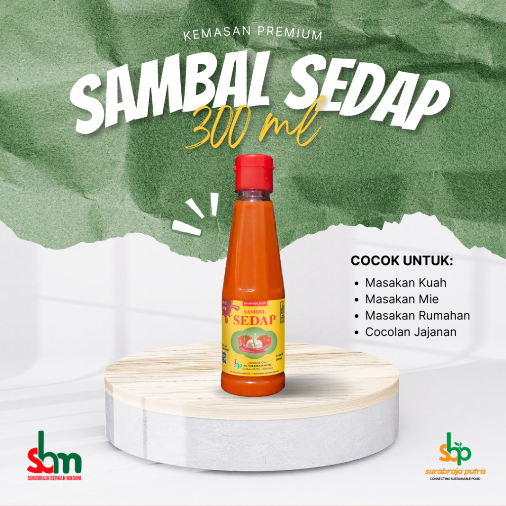 

Saus Sambal Botol 300 ml, Saus Sambal Sedap, Sambal Enak, Saus Premium