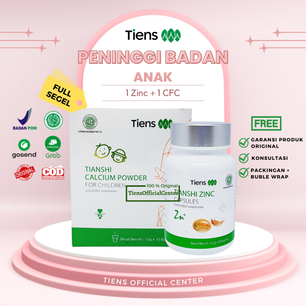 

Peninggi Badan Anak Tiens Tianshi Zinc dan Calsium Powder Original Usia Dibawah 12 Tahun