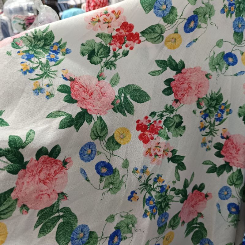 kain katun linen motif / kain katun / kain linen harga per 1 meter