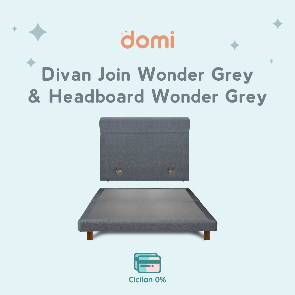 Domi Tempat Tidur Dipan Join + Sandaran Wonder Grey / Divan Headboard Kasur