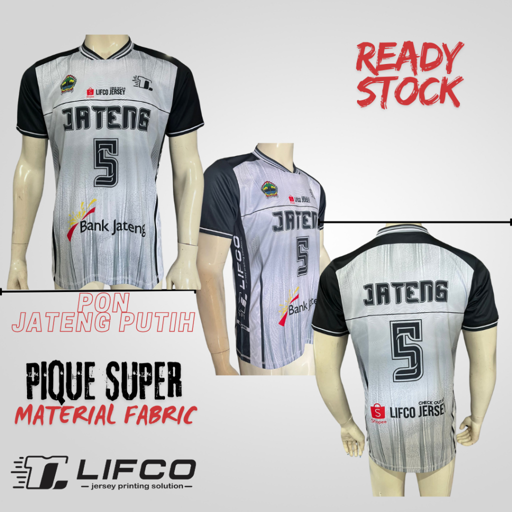 LIFCO JERSEY ORIGINAL PON JATENG PUTIH SERIES (TIDAK BISA CUSTOM NAMA)