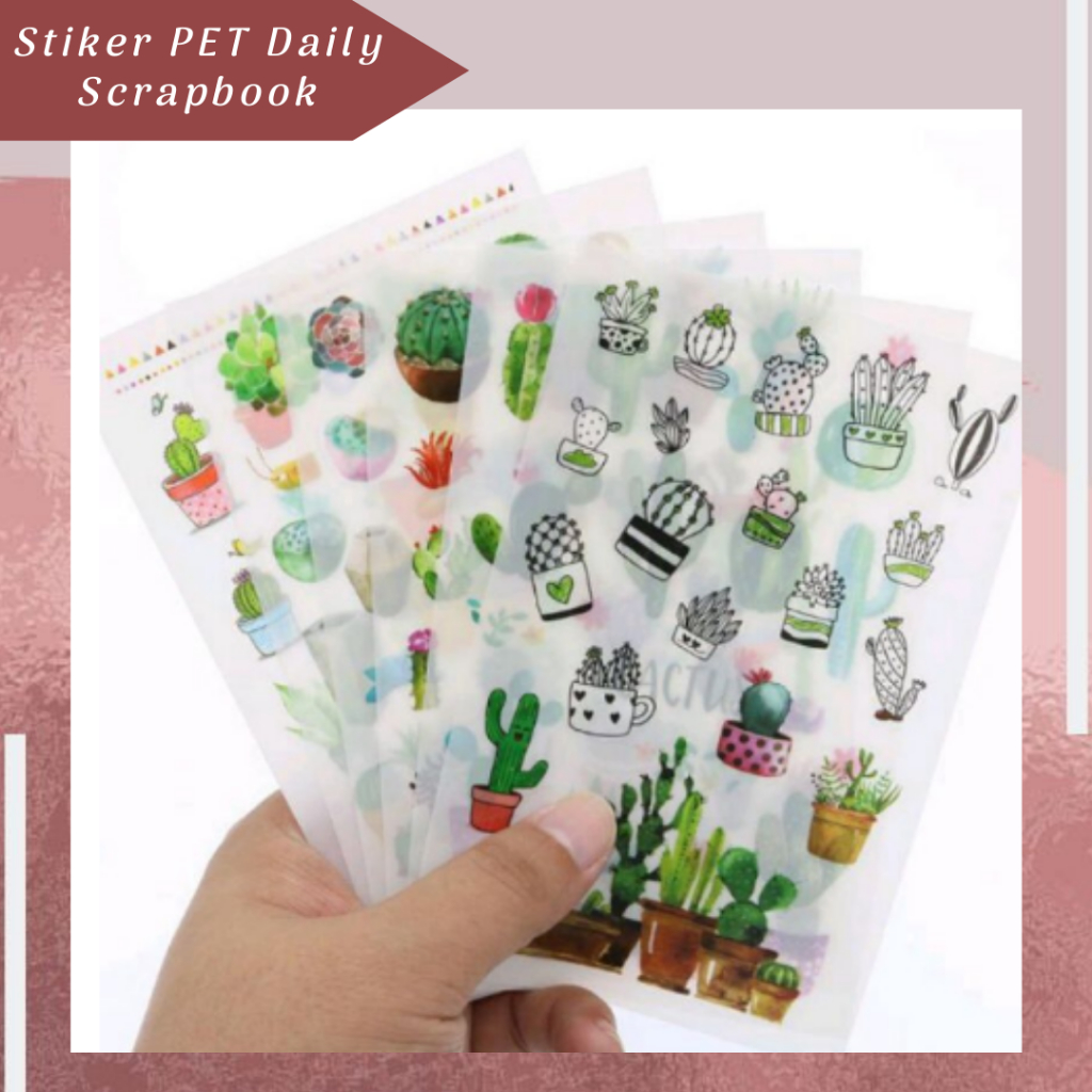 

1 Lembar Stiker Aesthetic Journal Planner Dairy Scrapbook